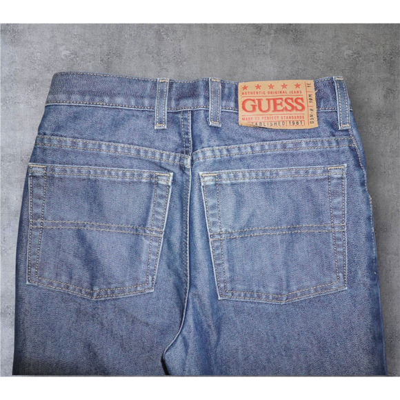 Vintage GUESS Jeans W313 Flare Leg Blue Denim – Size 14 – Made in Canada – Y2K 9 - Picture 6 of 7